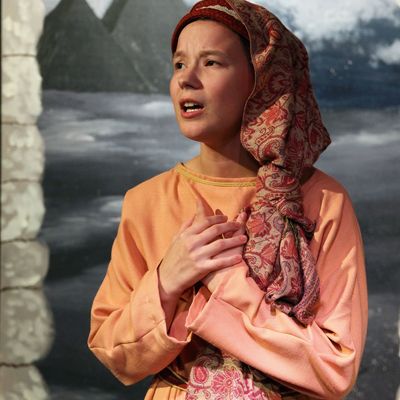 Biblical female costume- peach with paisley headscarf