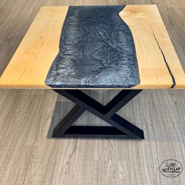 Toronto charity SickKids kids home decor live edge lumber custom carpentry coffee table epoxy birch 