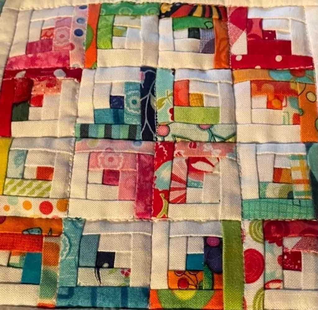 Hand quilted custom made miniature quilt for 1:12 scale dollhouse bed display