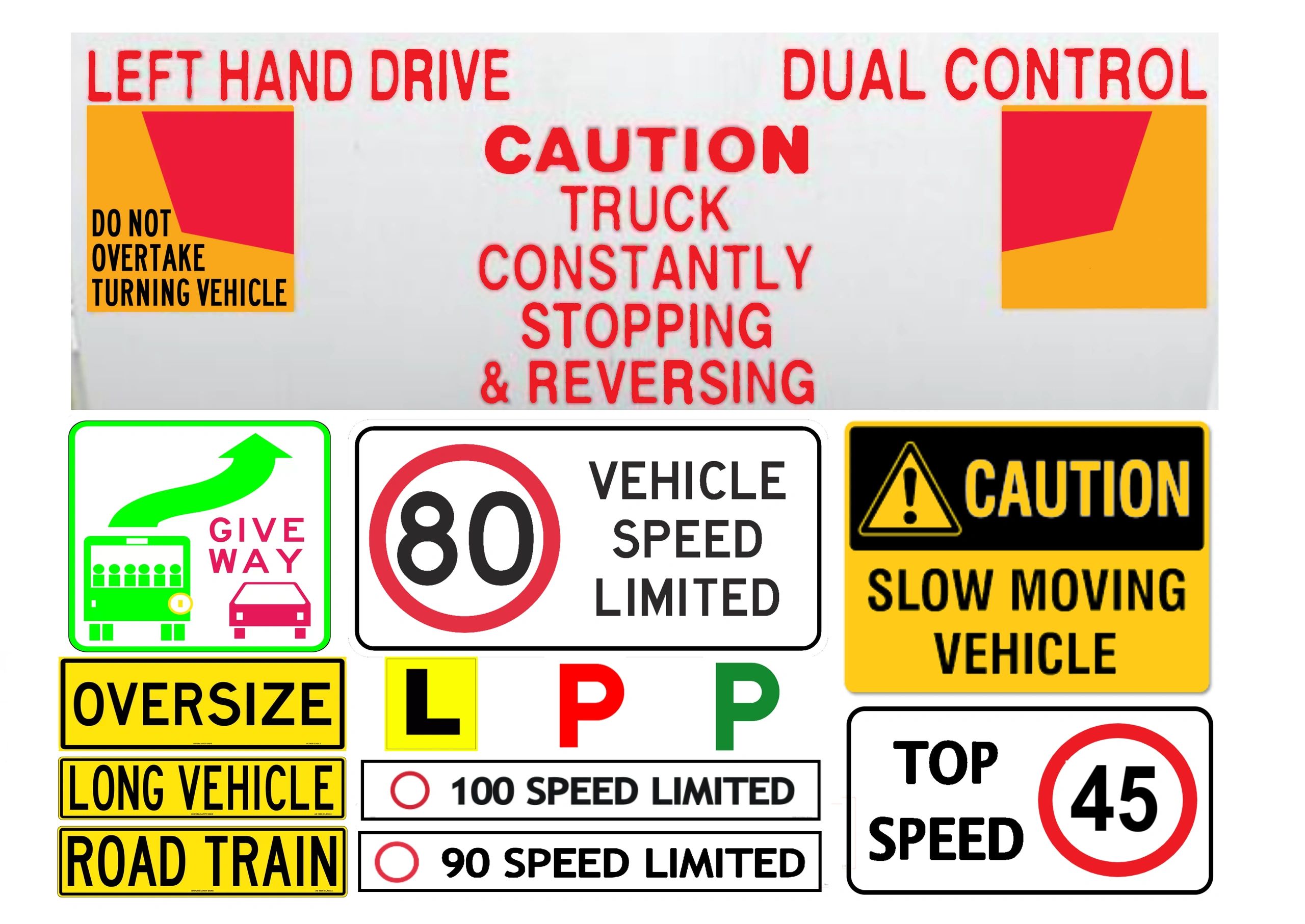LEGAL SIGNS ON VEHICLES: QLD Driving Test