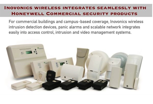 Inovonics wireless devices integrate with Honeywell security for commercial buildings and campuses.