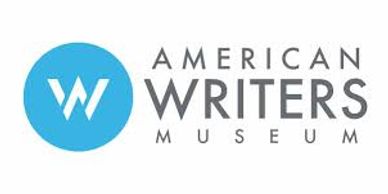Logo of the American Writers Museum with a blue circle and stylized W.
