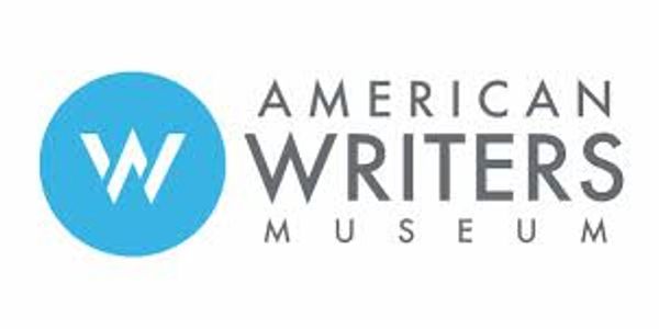 Logo of the American Writers Museum with a blue circle and stylized W.
