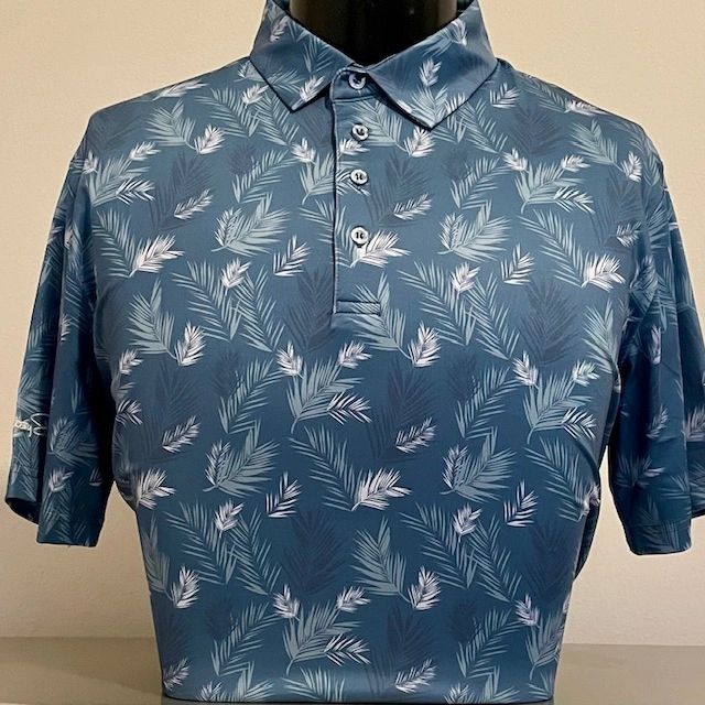 CS Cabana Blue Tropical Print Polo