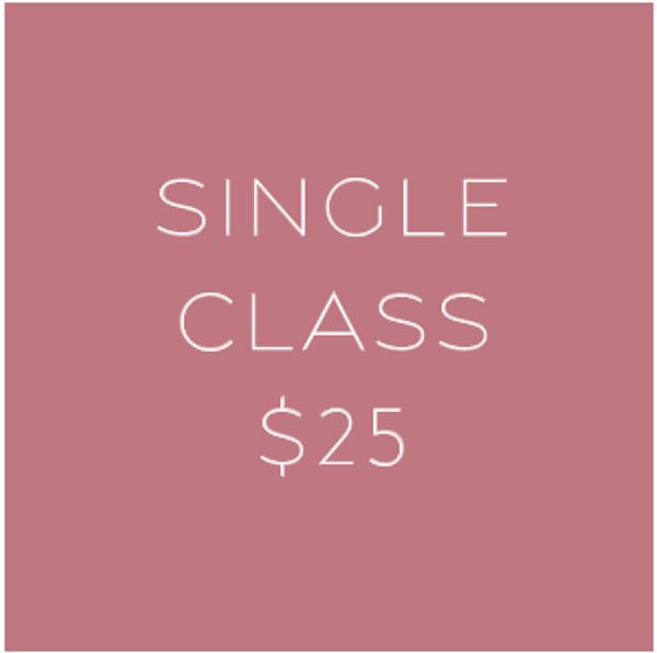 Sign displaying price for a single class at $25.