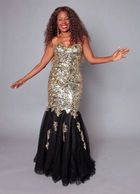 Sandra in black and silver gown