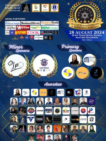 Poster for the Sovereign Seal of Business Triumph &amp; Renaissance Awards event on August 28, 2024.