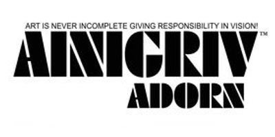 Logo of Angry Adorn with a slogan about art and responsibility.