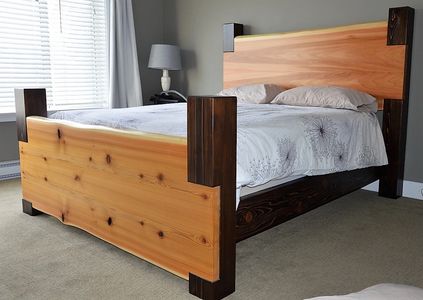 live edge cedar timber bed