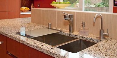 Recycled Countertop Kitchen Renovation Remodeling Northern Virginia Fairfax Arlington Alexandria VA 