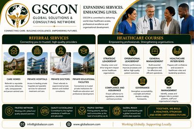 GSCON offers referral services and healthcare courses to enhance professional excellence and organizational development.