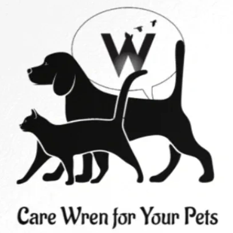 Silhouettes of a dog and cat with text promoting pet care.