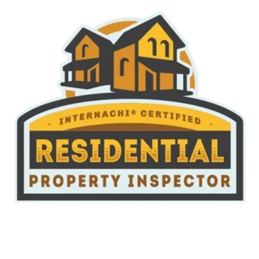 Internachi certified residential property inspector logo with house icons.