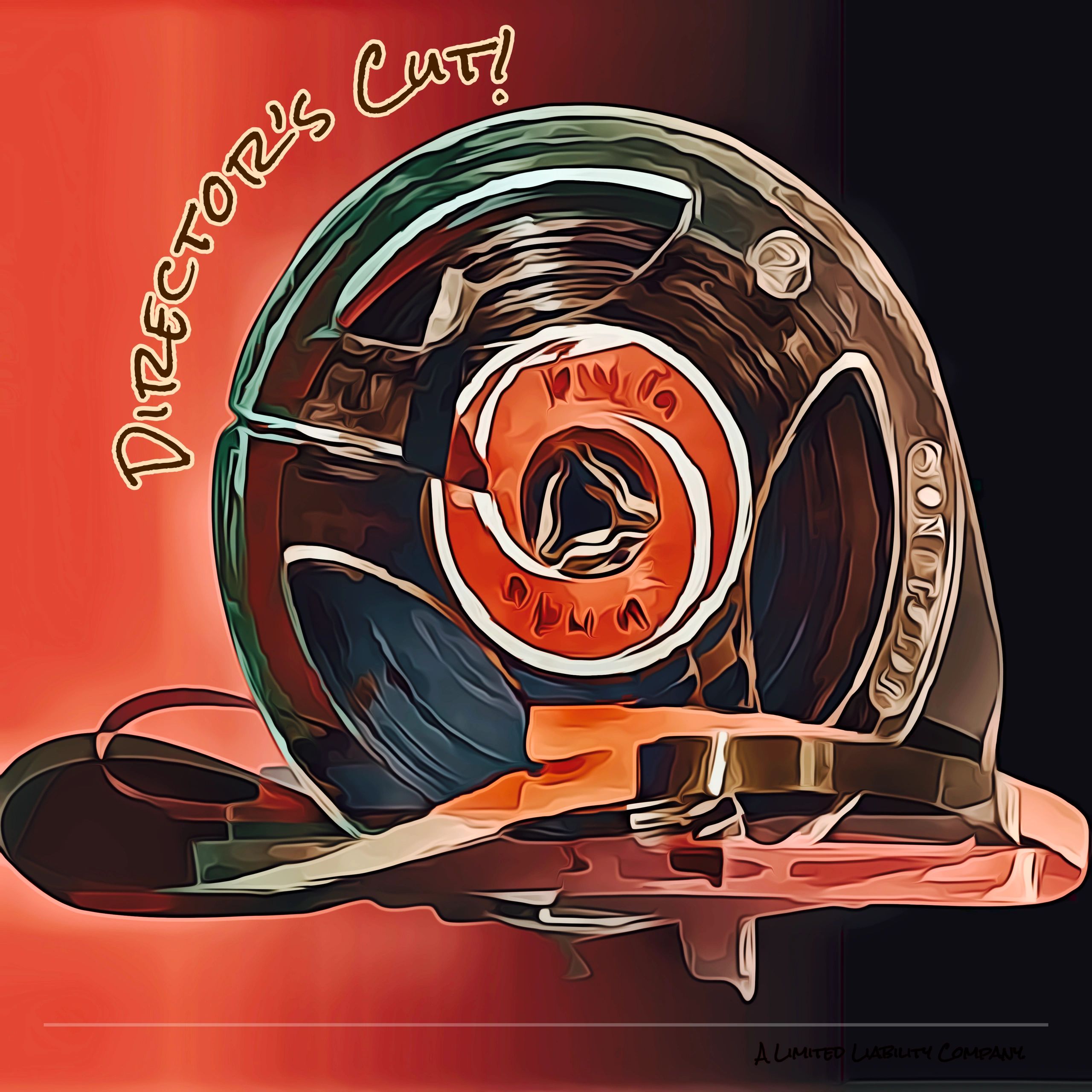 Artistic depiction of a vintage film reel with 'Director's Cut!' text.