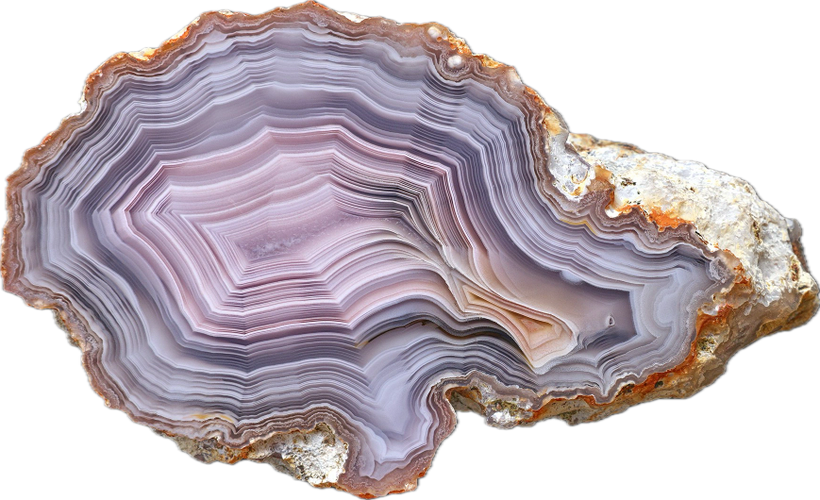 Laguna agate specimen and the seed image for an AI generated picture.