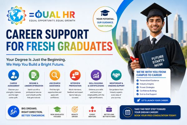 Career support for fresh graduates with mentorship and job search guidance.