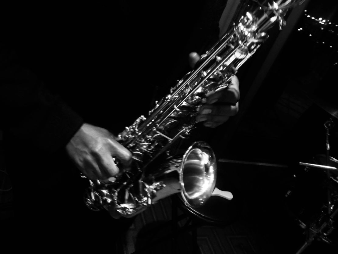 Horn section performing