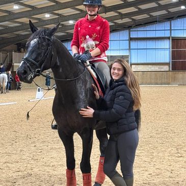 Maddy Frewin with student after delivering a dressage lesson at MF Dressage