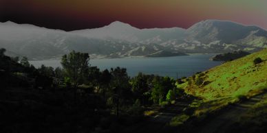 A horror image from a saga about childhood friends reconnecting in the wilderness.