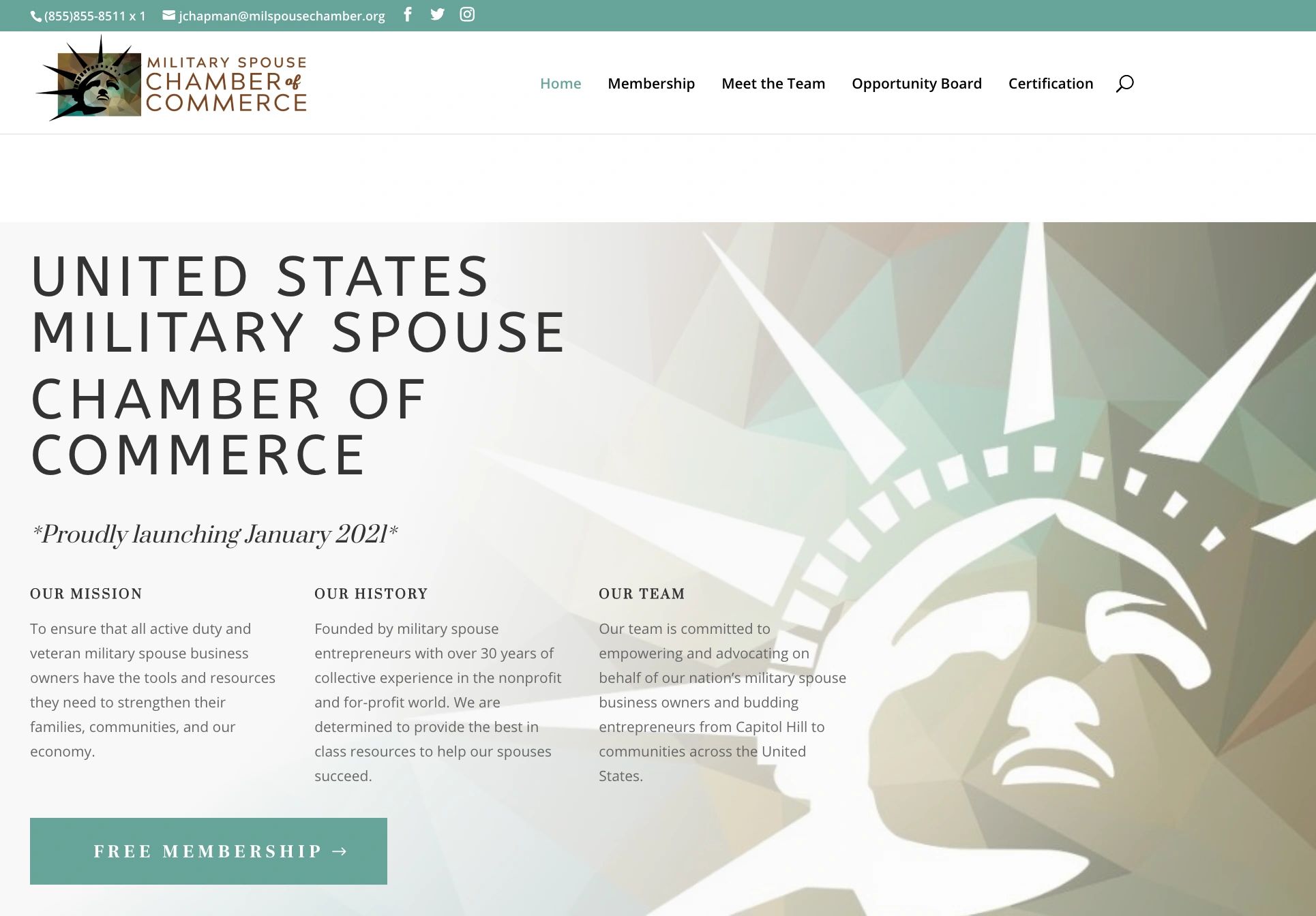 United States Military Spouse Chamber of Commerce Website Image