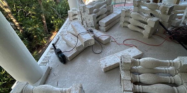 Columns on concrete deck removal in hammock Dunns Flagler county 