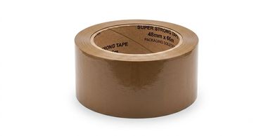 Heavy-duty packaging tape used for sealing cardboard boxes in shipping and logistics operations
