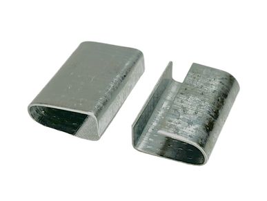 Metal strapping seals used with polyester and polypropylene strapping for pallet securing