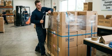 Hand stretch wrap roll for pallet wrapping and packaging protection in warehouse use