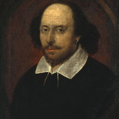 Portrait of a man with a mustache and earring in period clothing.