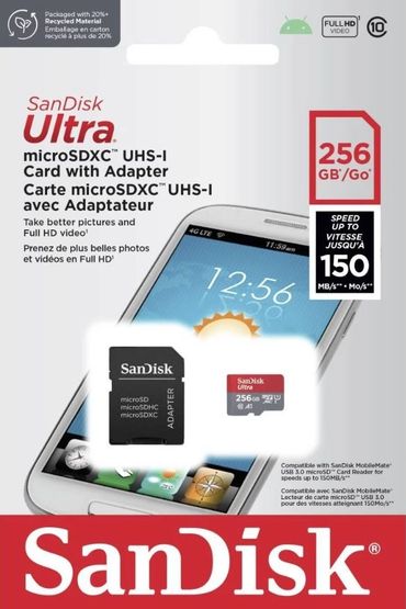 Sandisk Ultra 256gb MicroSDXC memory card