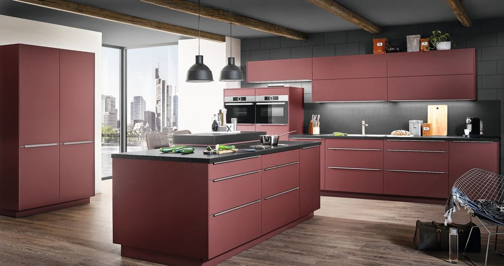 Nobilia modern easytouch rust red Matt anti-fingerprint kitchen