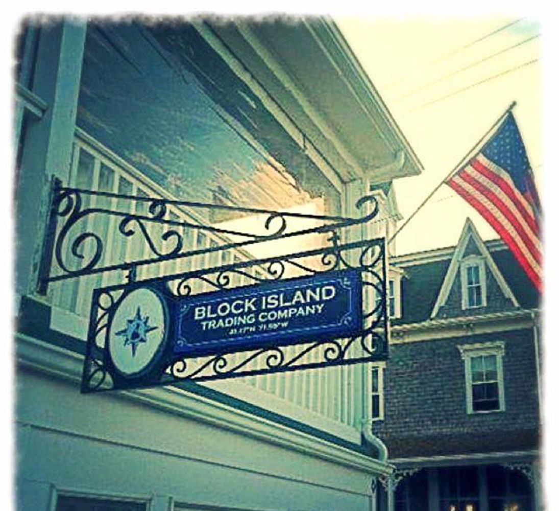 Block Island Trading Company store picture with The National Hotel and The Surf Hotel 