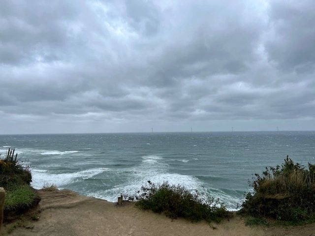 Stormy Bluffs and Wind Farm, Block Island