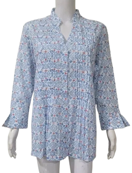 Block Island Print Pintuck Tunic 2023