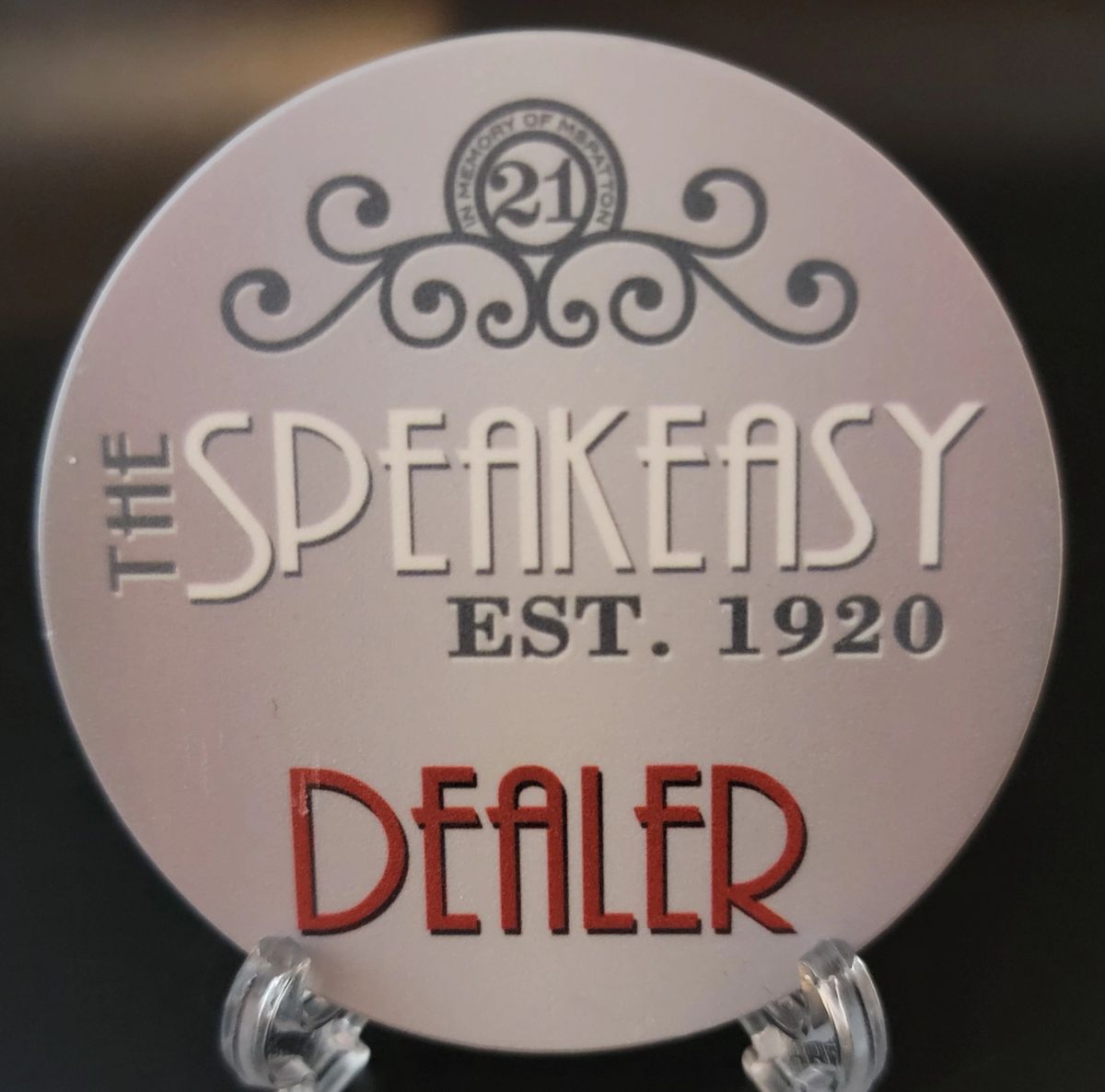 Speakeasy 60mm Ceramic Dealer Button Grey