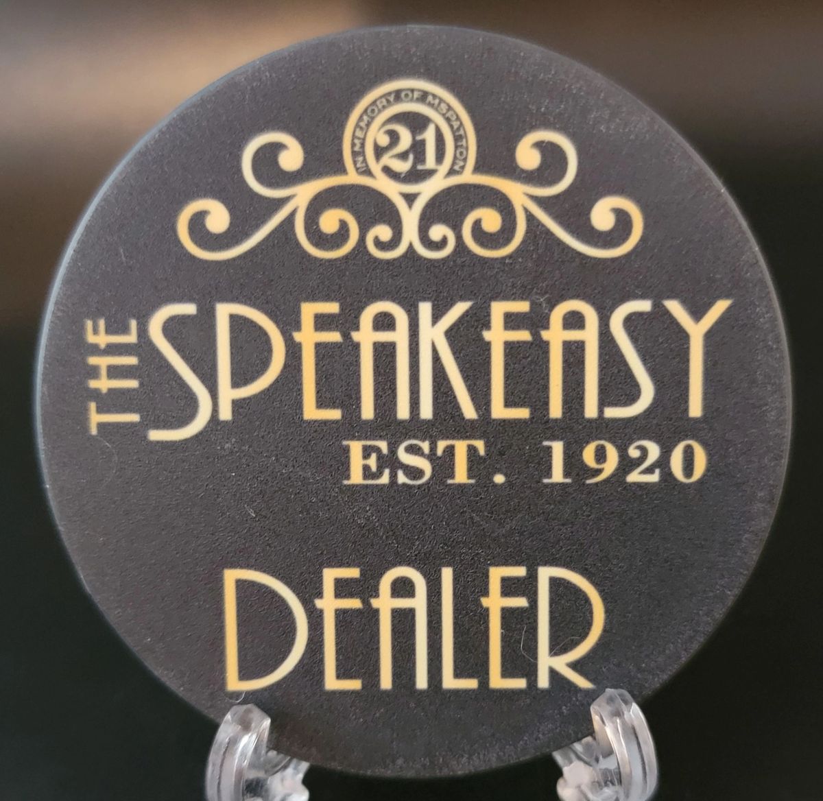 Speakeasy 60mm Ceramic Dealer Button Black