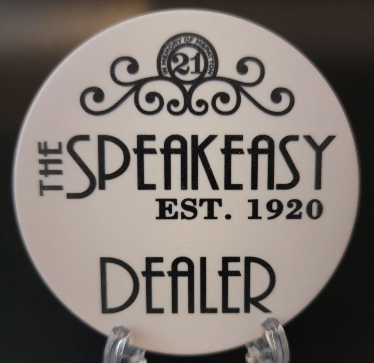 Speakeasy 60mm Ceramic Dealer Button White