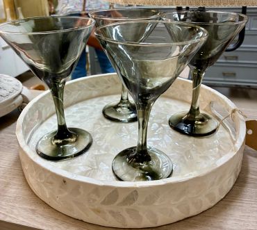 Smokey Glass Martini Glasses