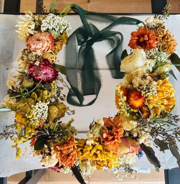 Dried flower crown for boho wedding 