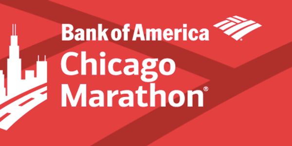 Bank of America Chicago Marathon logo on a red background.