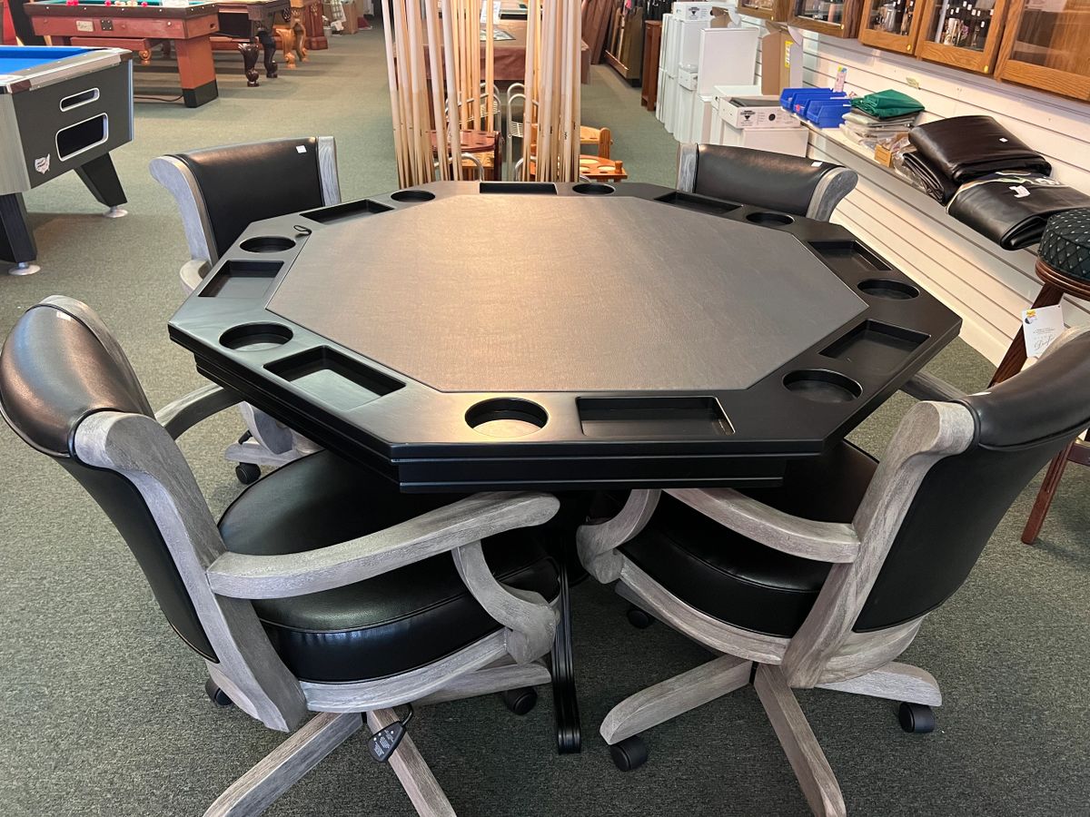 2in1 Poker Table & Dining Table WITH 4 Game Chairs