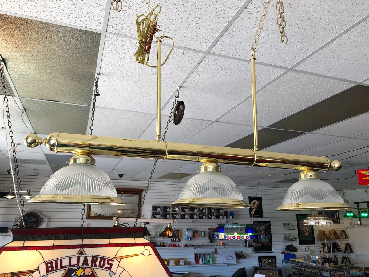 3Shade Light Fixture w/ Polished Brass Trim