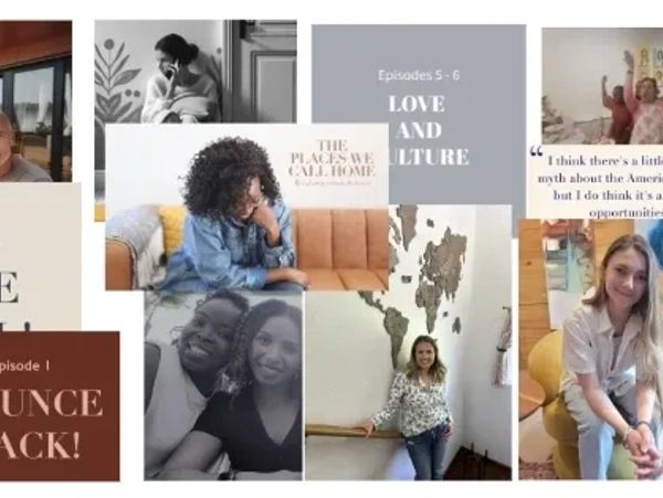 Collage of diverse people and text about love, culture, and home.