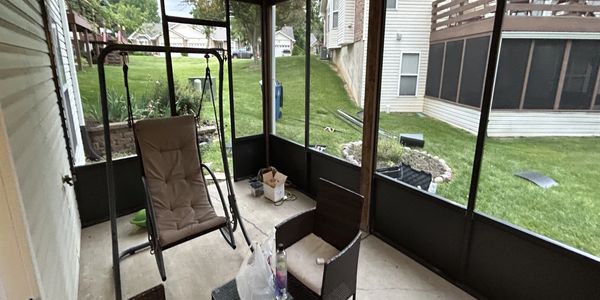 After photos of install patio screened in porch that keeps bugs out and enjoy up! enjoy with