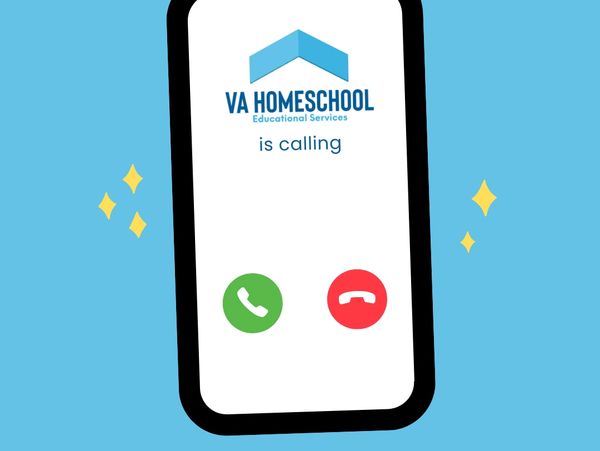 VA Homeschool Educational Services logo on the home screen of a digital smart phone. 