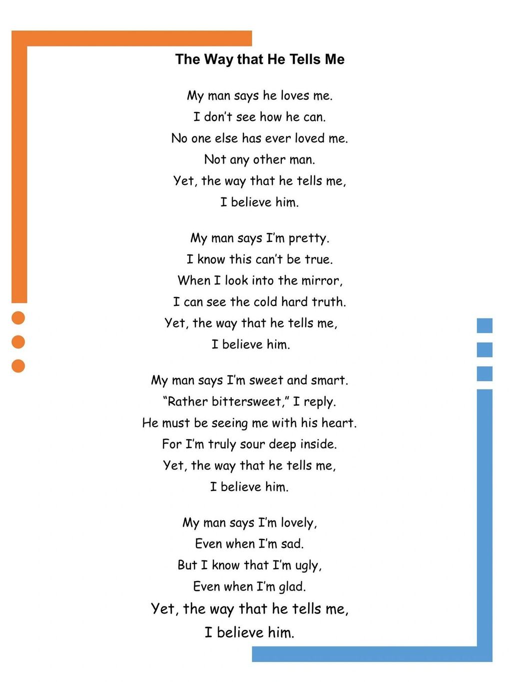 A sample from the "Depression Expression" Section.