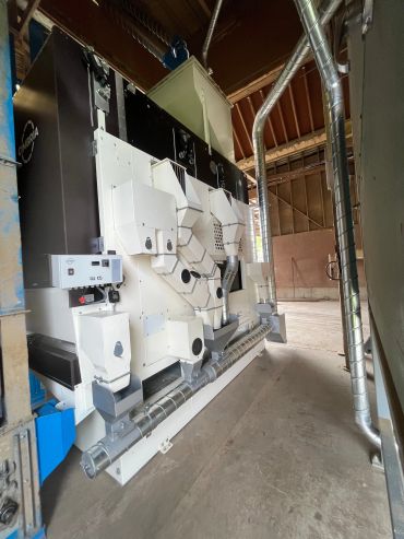 Industrial machinery inside a facility.