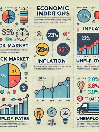  infographic-style image explaining economic indicators.