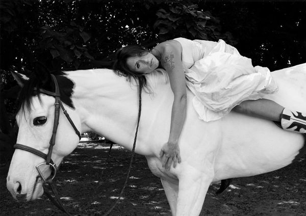 Girl and Horse, black and white photography, Frankie Palmer Photography