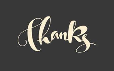 Elegant thank you text in cream on black background.